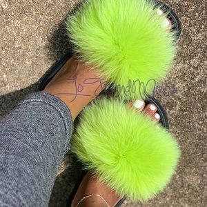 Fox fur slides